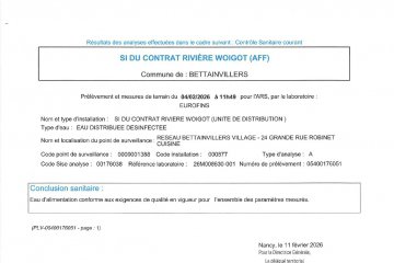 Contrôle sanitaire des eaux destinées à la consommation humaine